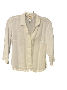 Talbots Irish Linen Button-Down Shirt - Size 4 -white